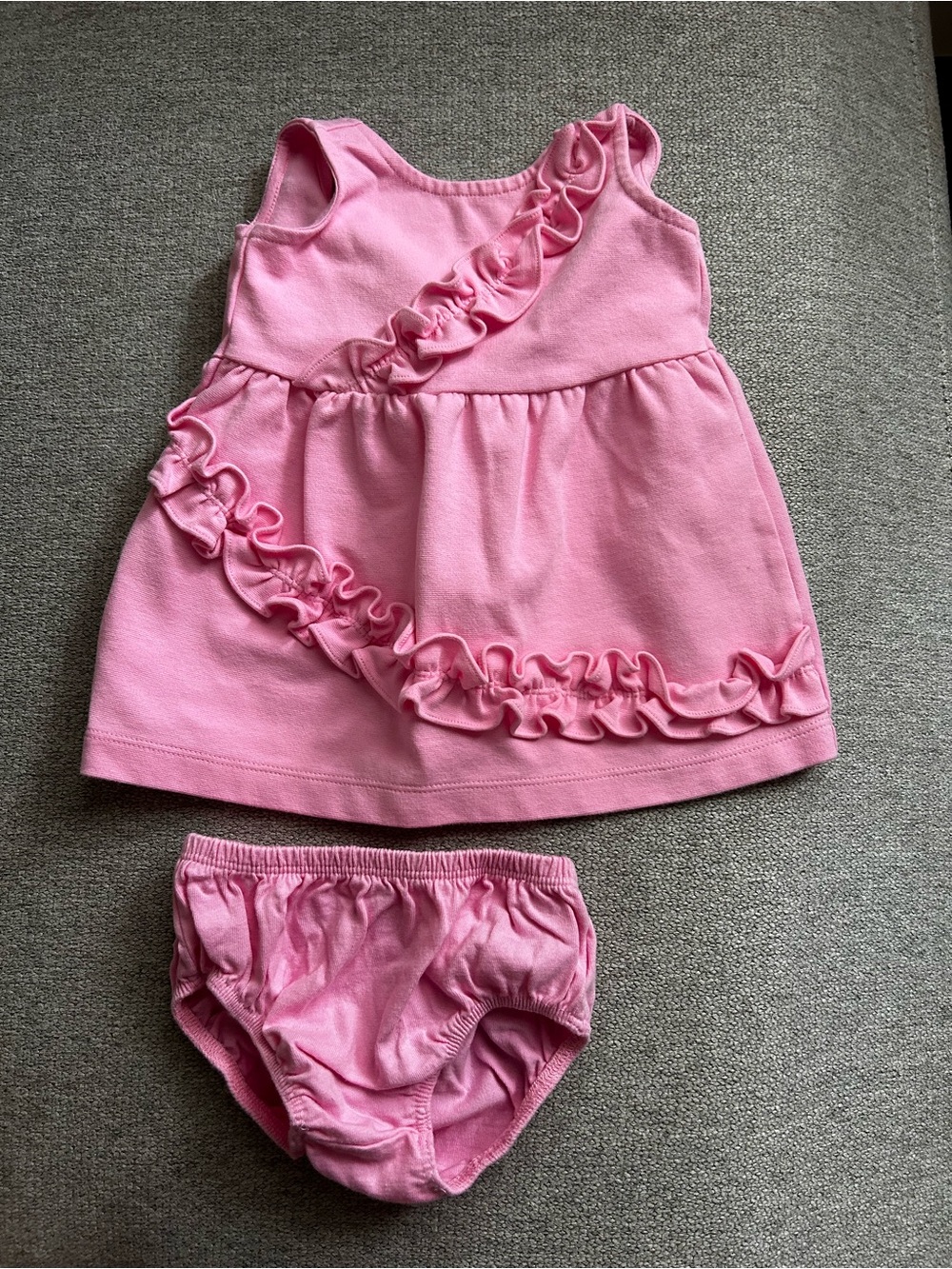 Janie and Jack Pink Ruffle Tank Dress with Matching Bloomer